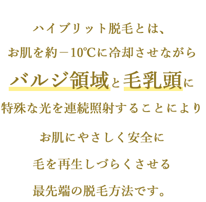 ハイブリット脱毛とは、最先端の脱毛方法です。